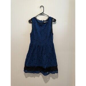 Francesca’s | Blue Fit and Flare Lace Mini Dress Size L